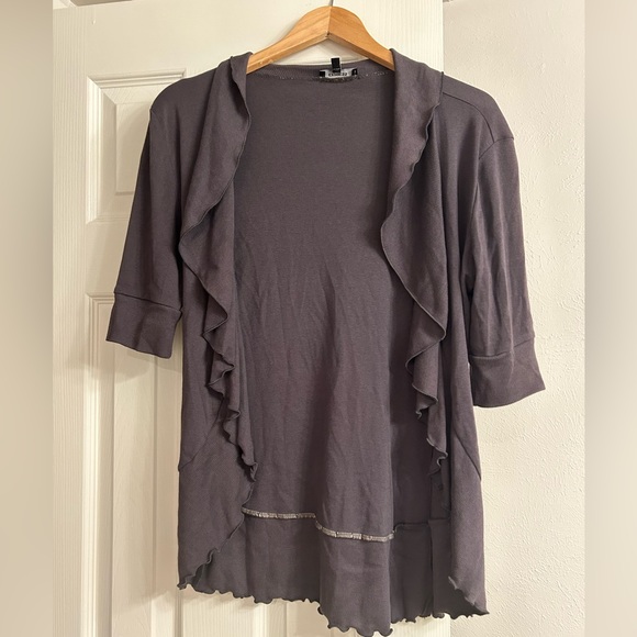 Express Ruffle Shrug Sweater - Picture 2 of 6